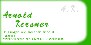 arnold kersner business card